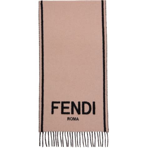 fendi pink and black scarf|Fendi scarf with fur trim.